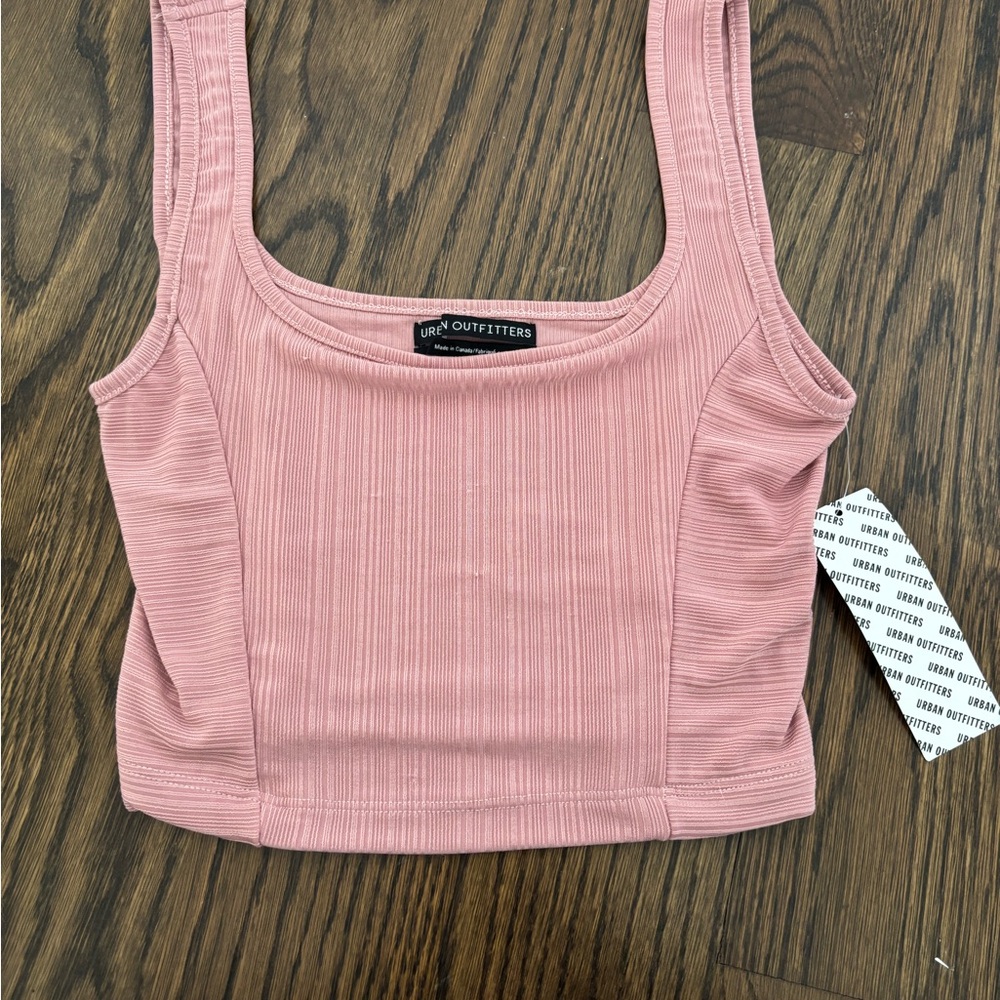 Urban Outfitters Dusty Pink Ribbed Crop Top